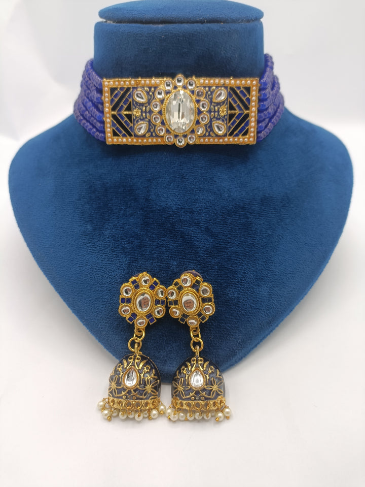 sparkling Kundan meenakari choker