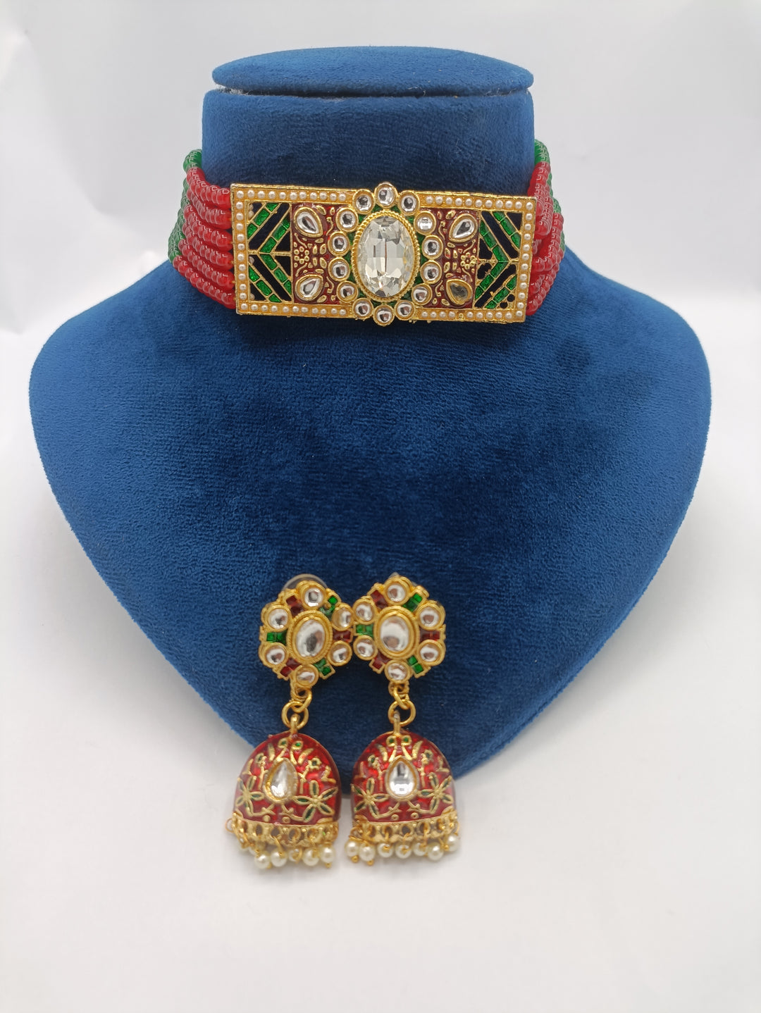 sparkling Kundan meenakari choker