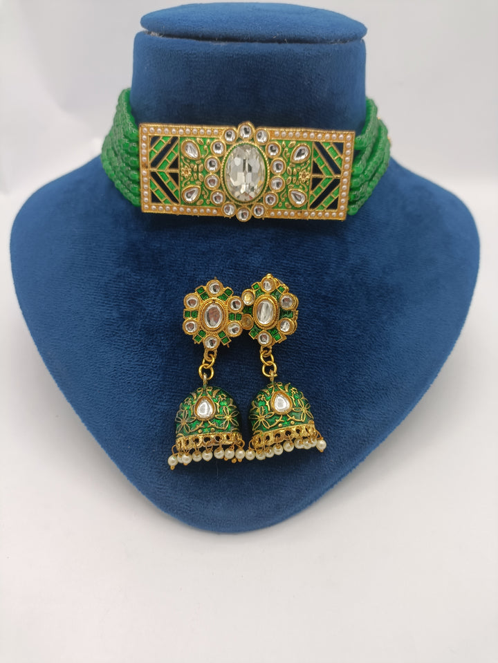 sparkling Kundan meenakari choker