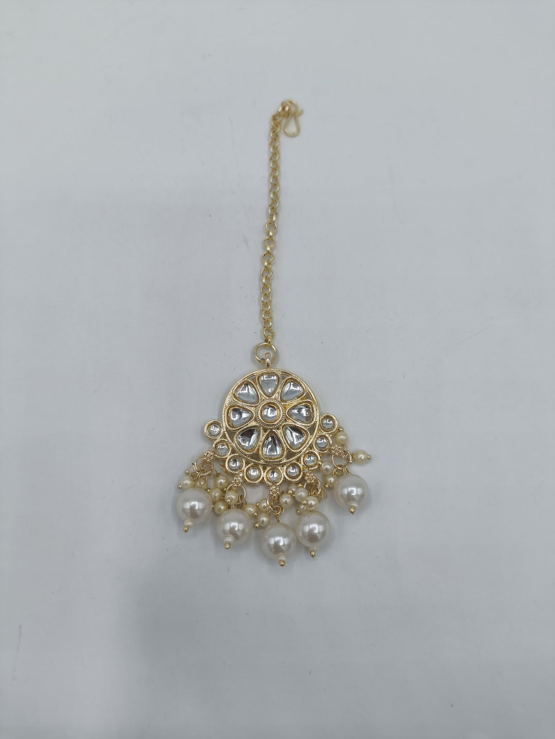 Dull gold Sheesh kundan necklace