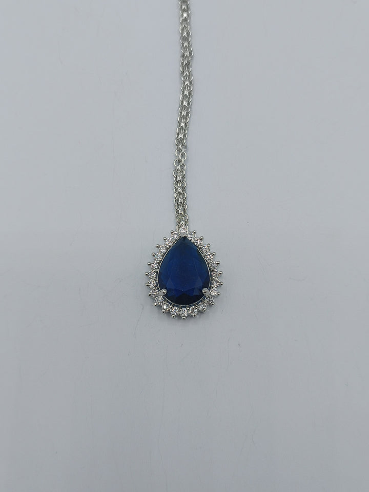 sapphire silver necklace