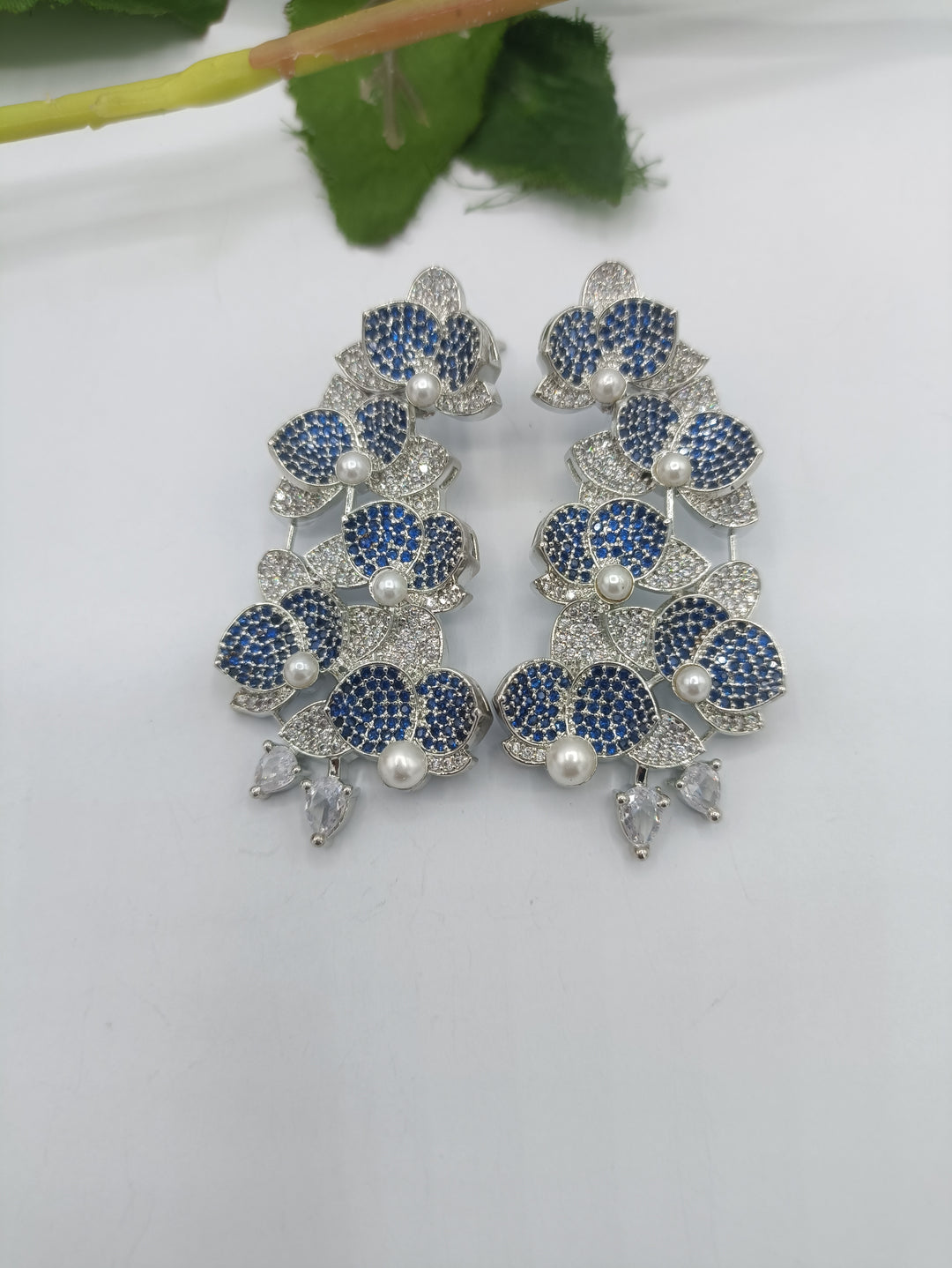 long floral earrings