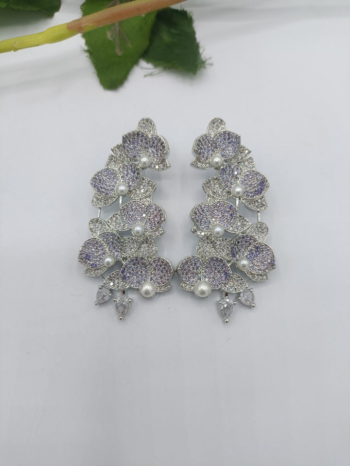 long floral earrings