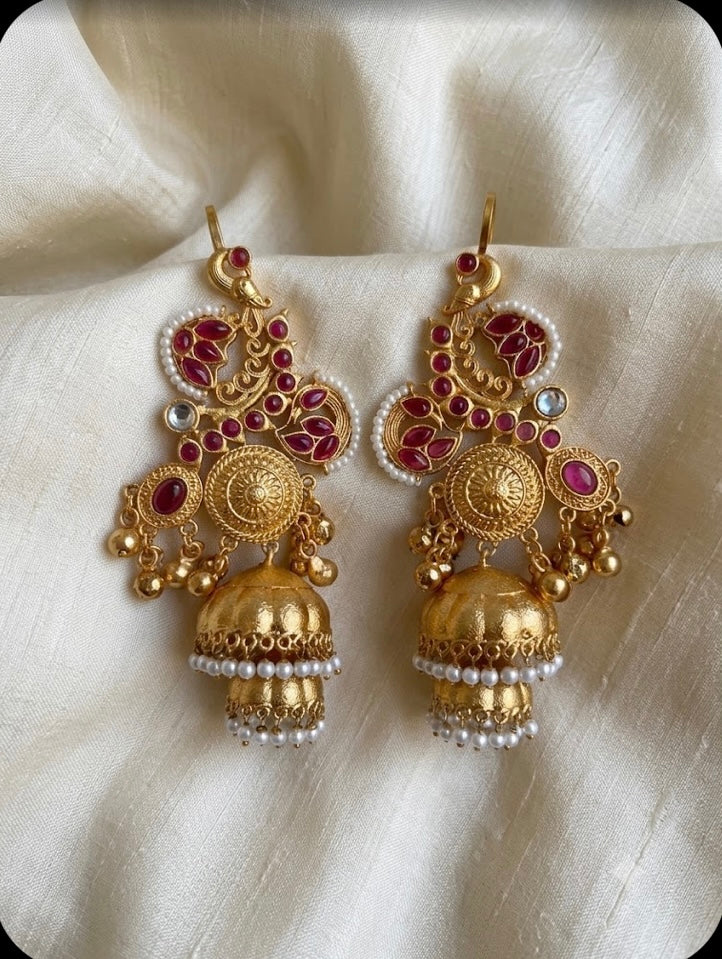 Peacock Jhumka Earrings