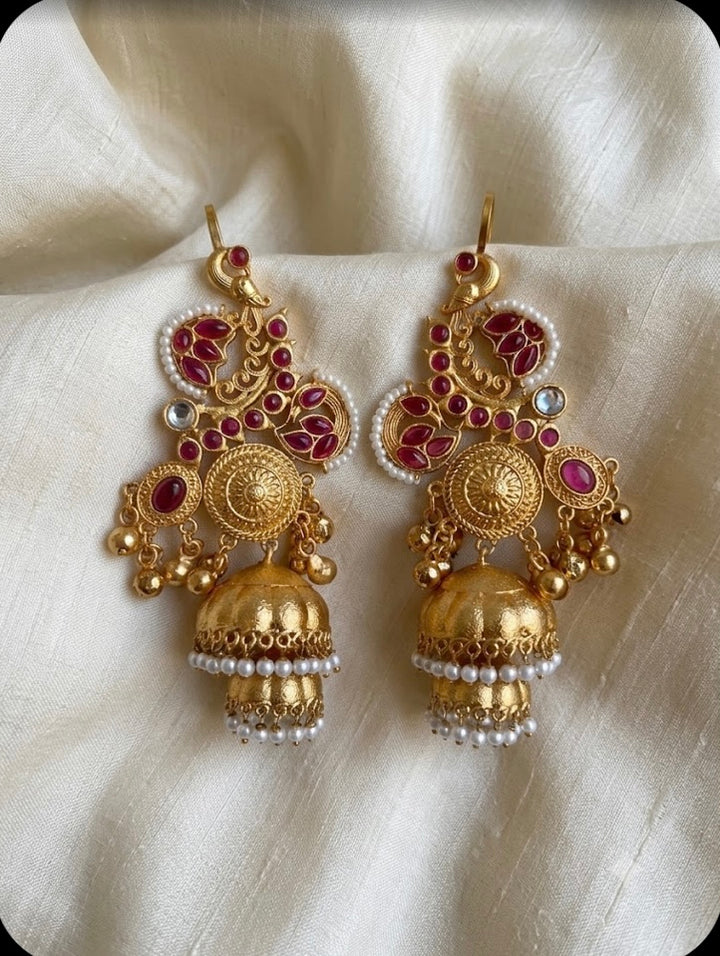 Peacock Jhumka Earrings
