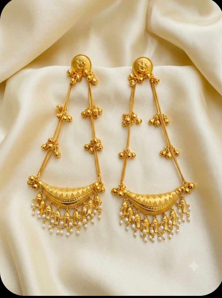 Dangle Earrings with Pearl Accents