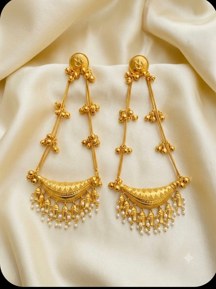 Dangle Earrings with Pearl Accents