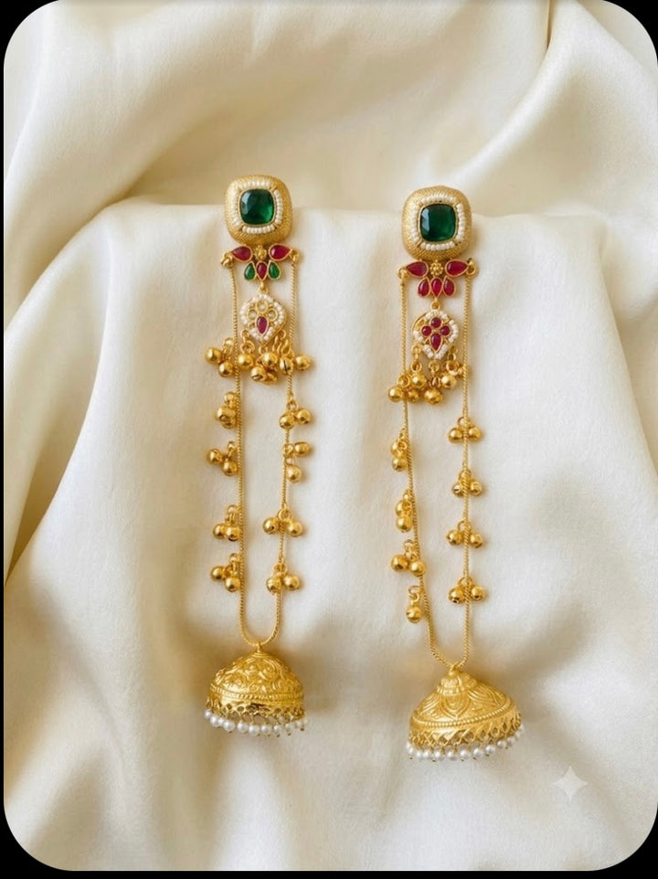 Long-Chain Jhumka Earrings