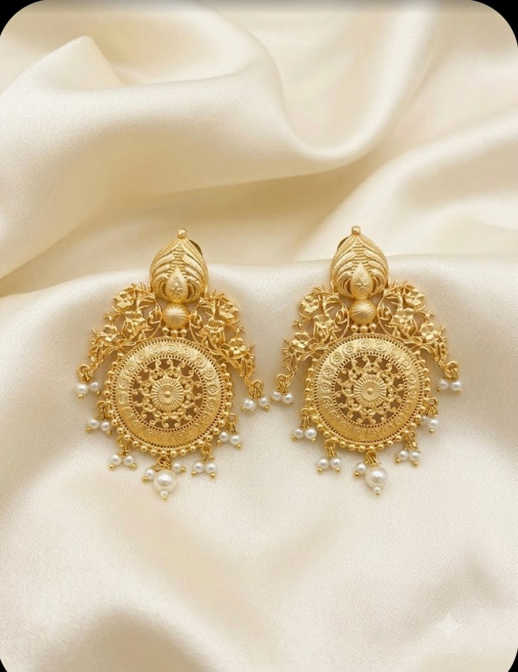 Gold-Tone&pearl drop earring