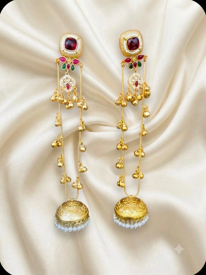 Long-Chain Jhumka Earrings
