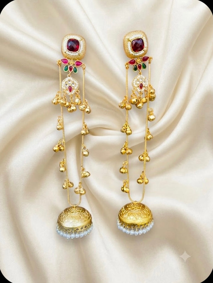 Long-Chain Jhumka Earrings