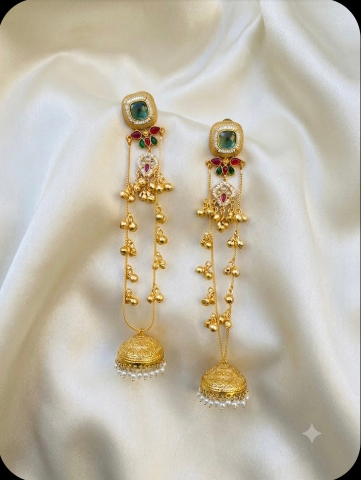 Long-Chain Jhumka Earrings