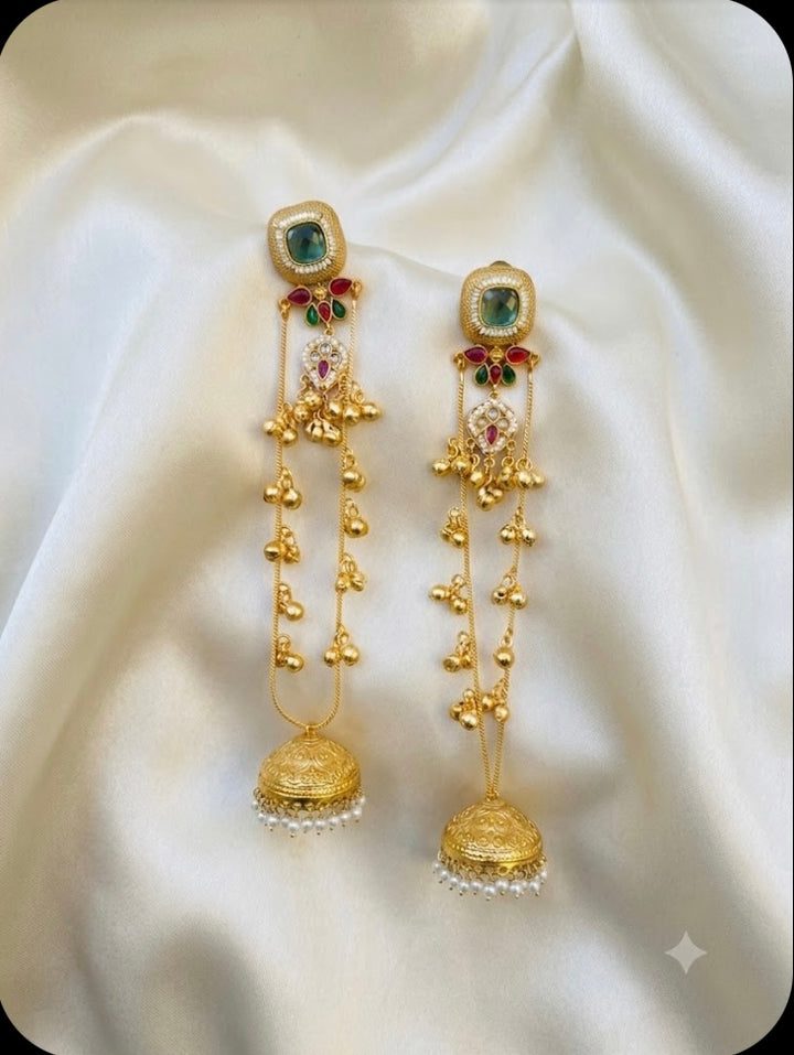 Long-Chain Jhumka Earrings