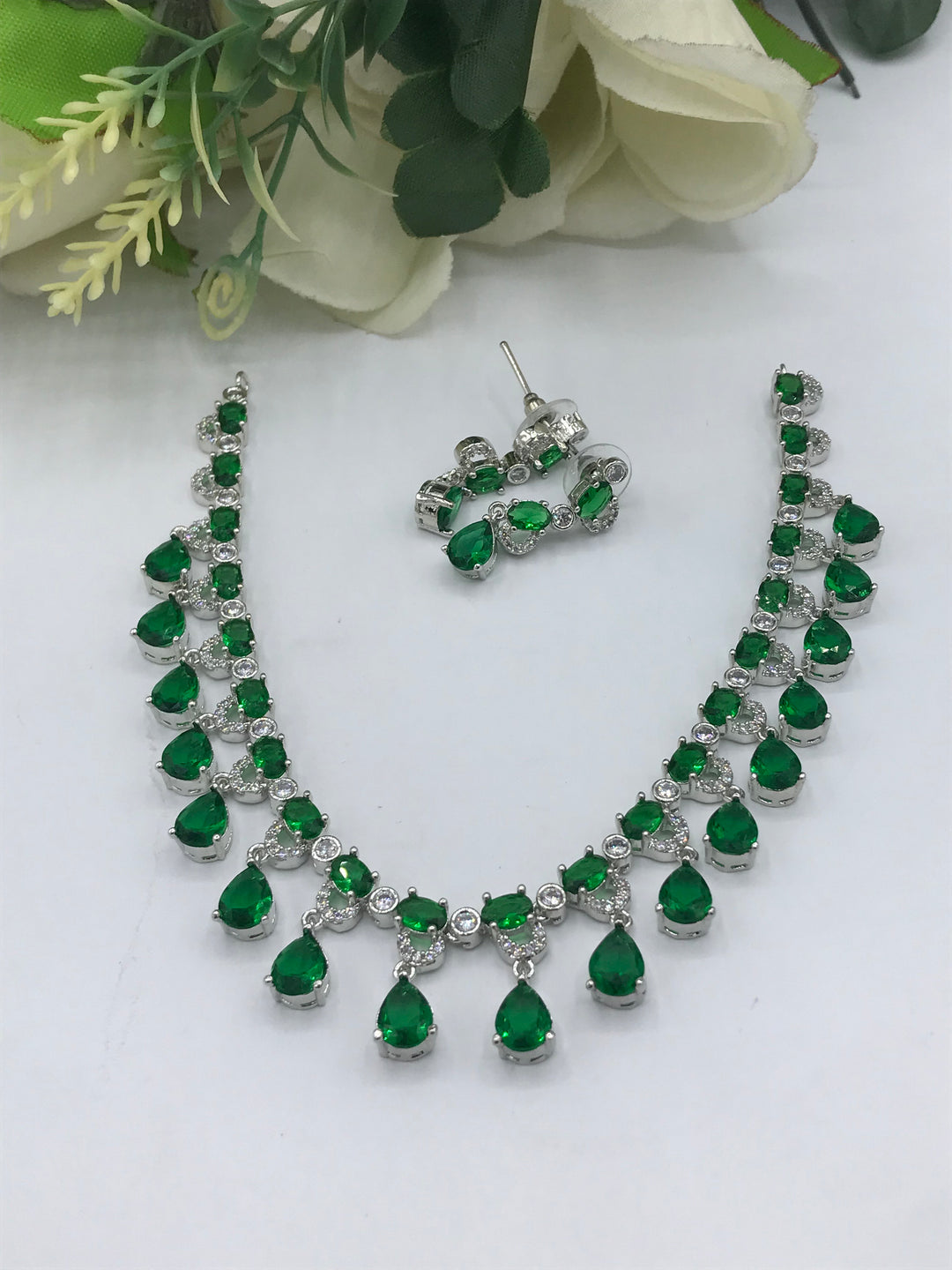 Silver diamond necklace