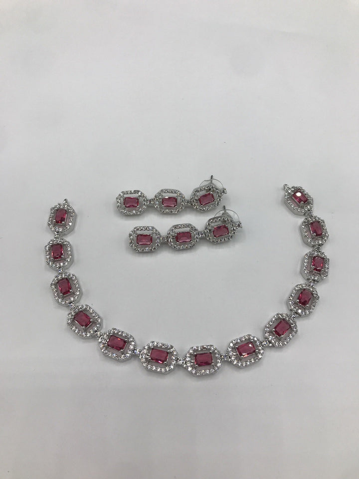 red diamond cut necklace