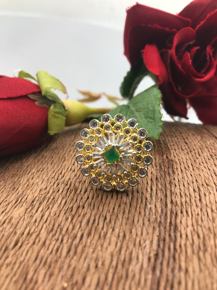 gemstone floral ring