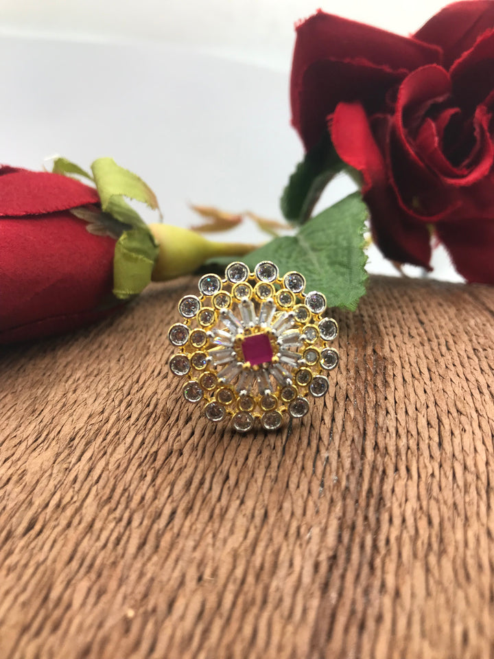 gemstone floral ring