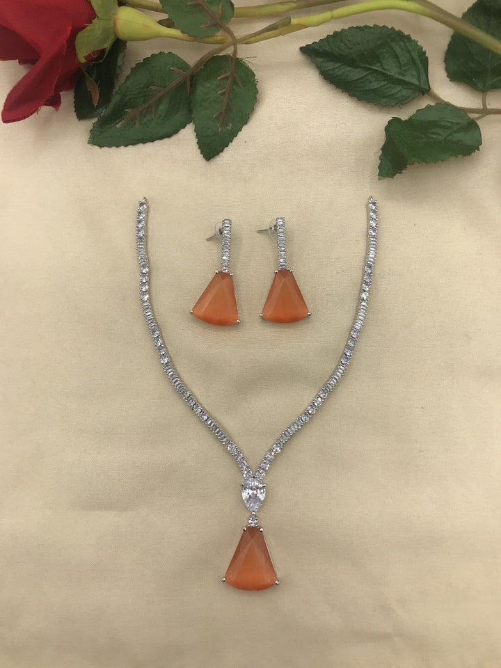 Orange diamond necklace