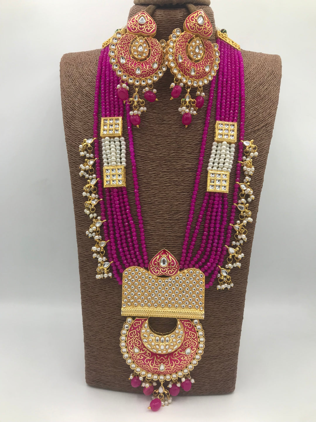 Jumbo kundan meenakari mala